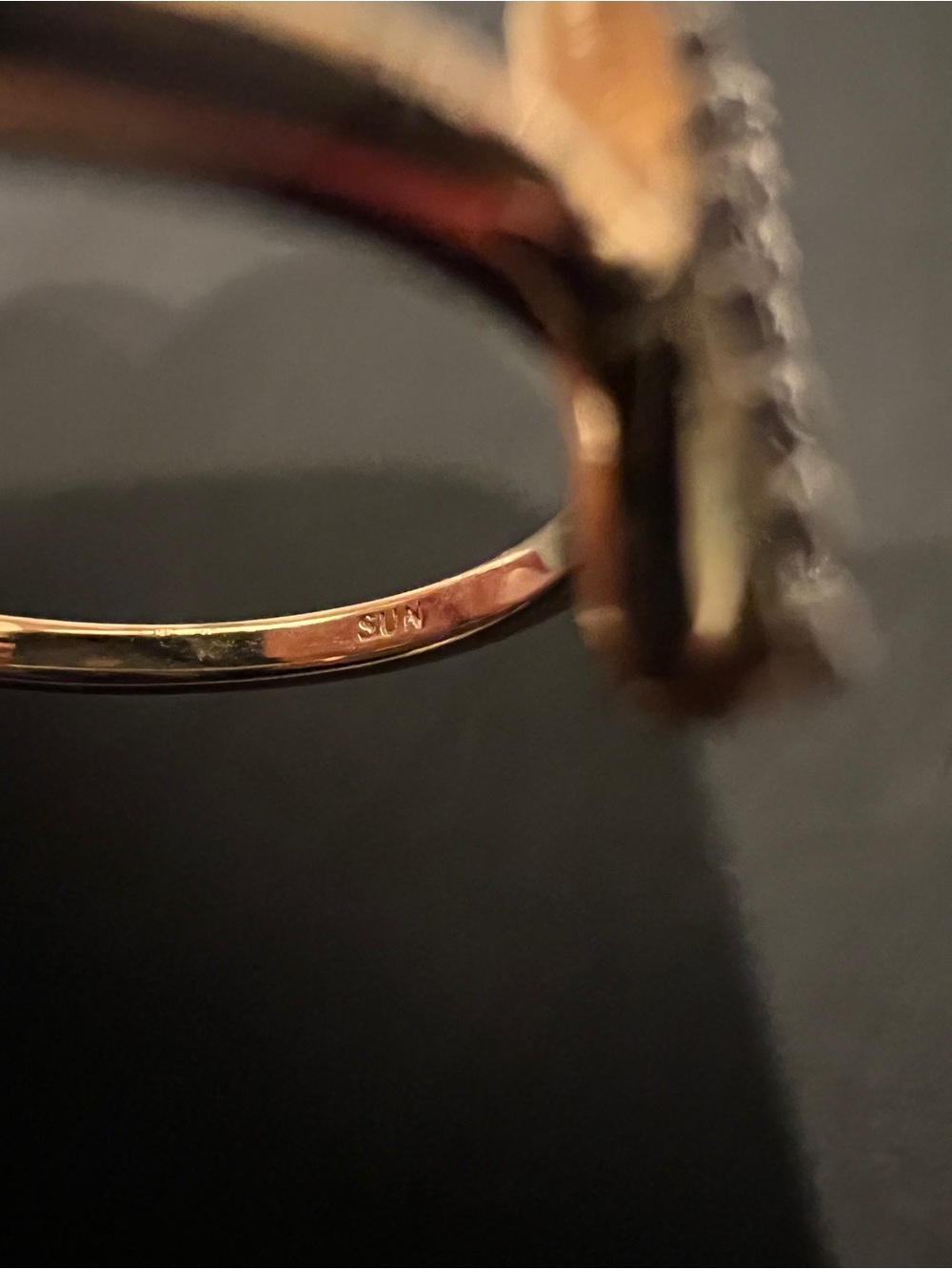 14K over Sterling Silver 925 Natural Round Diamond Ring .10ctw, Adjustable - Picture 3 of 4
